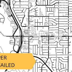 Printable Map of Norman, Oklahoma, USA With Street Names Instant
