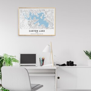Printable Map of Canyon Lake, Texas - Instant Download \ Lake Map ...
