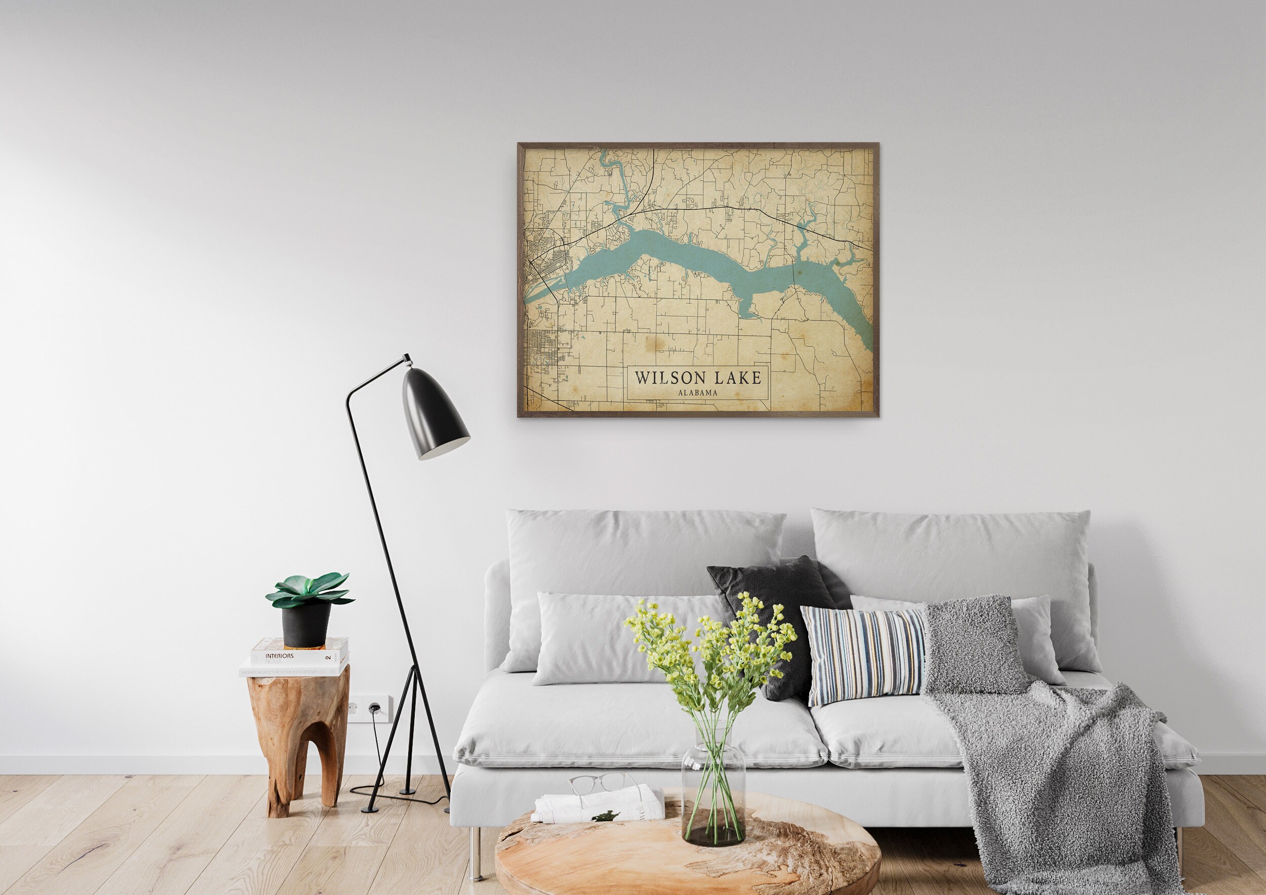Vintage Style Map of Wilson Lake Alabama USA Instant Etsy