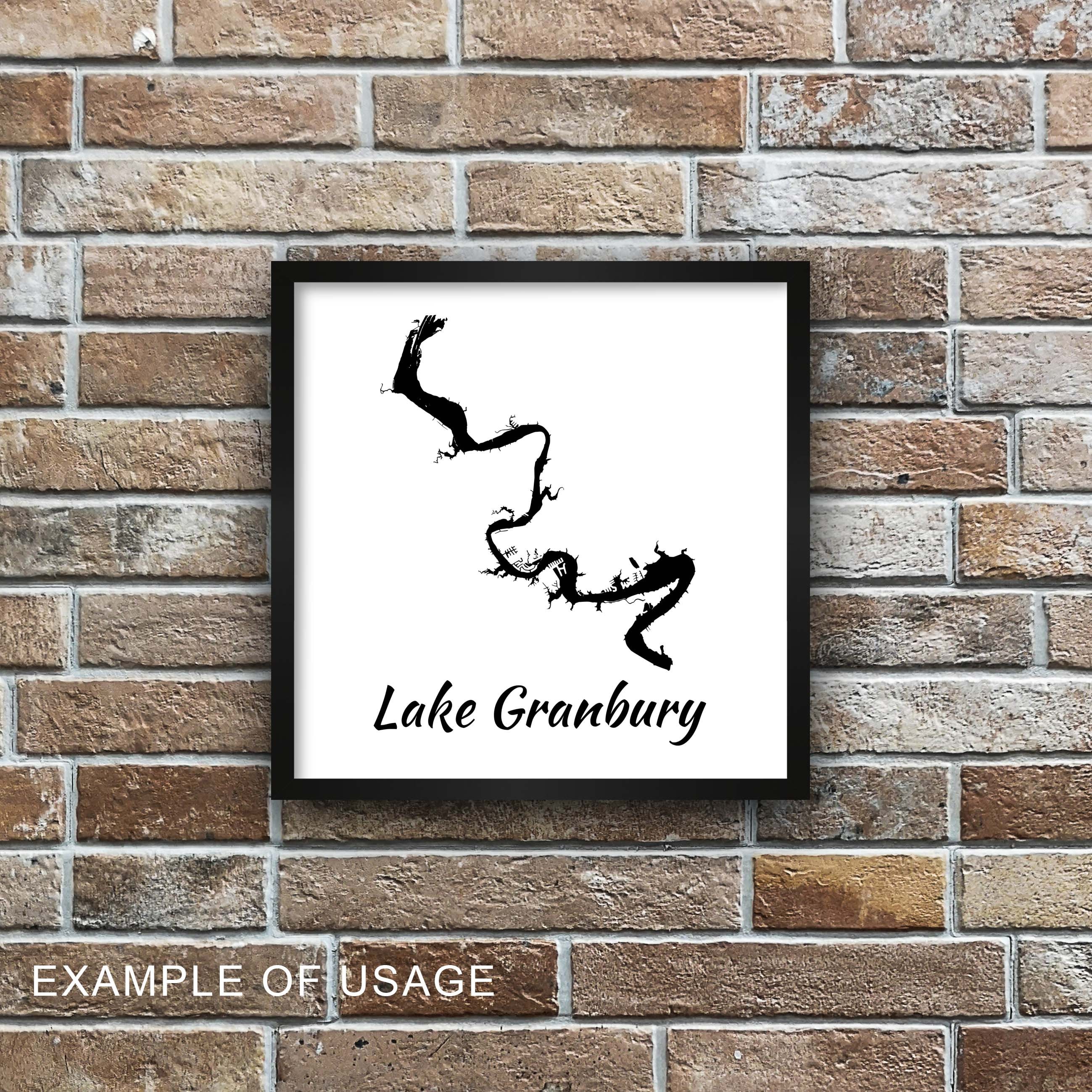 Lake Granbury Map SVG Texas Map Vector File Instant Etsy Ireland