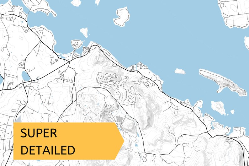 Printable Map of Lake Winnipesaukee New Hampshire United | Etsy