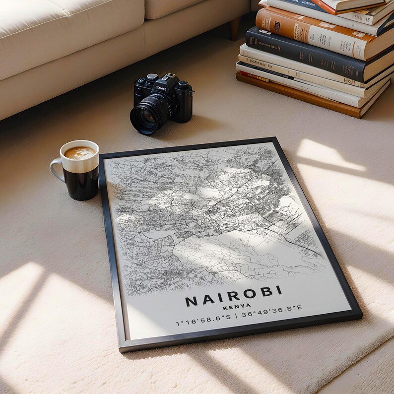 Karta över Nairobi, Kenya med gatunamn, utskrivbar affisch över Nairobi (nedladdning direkt) bild 7