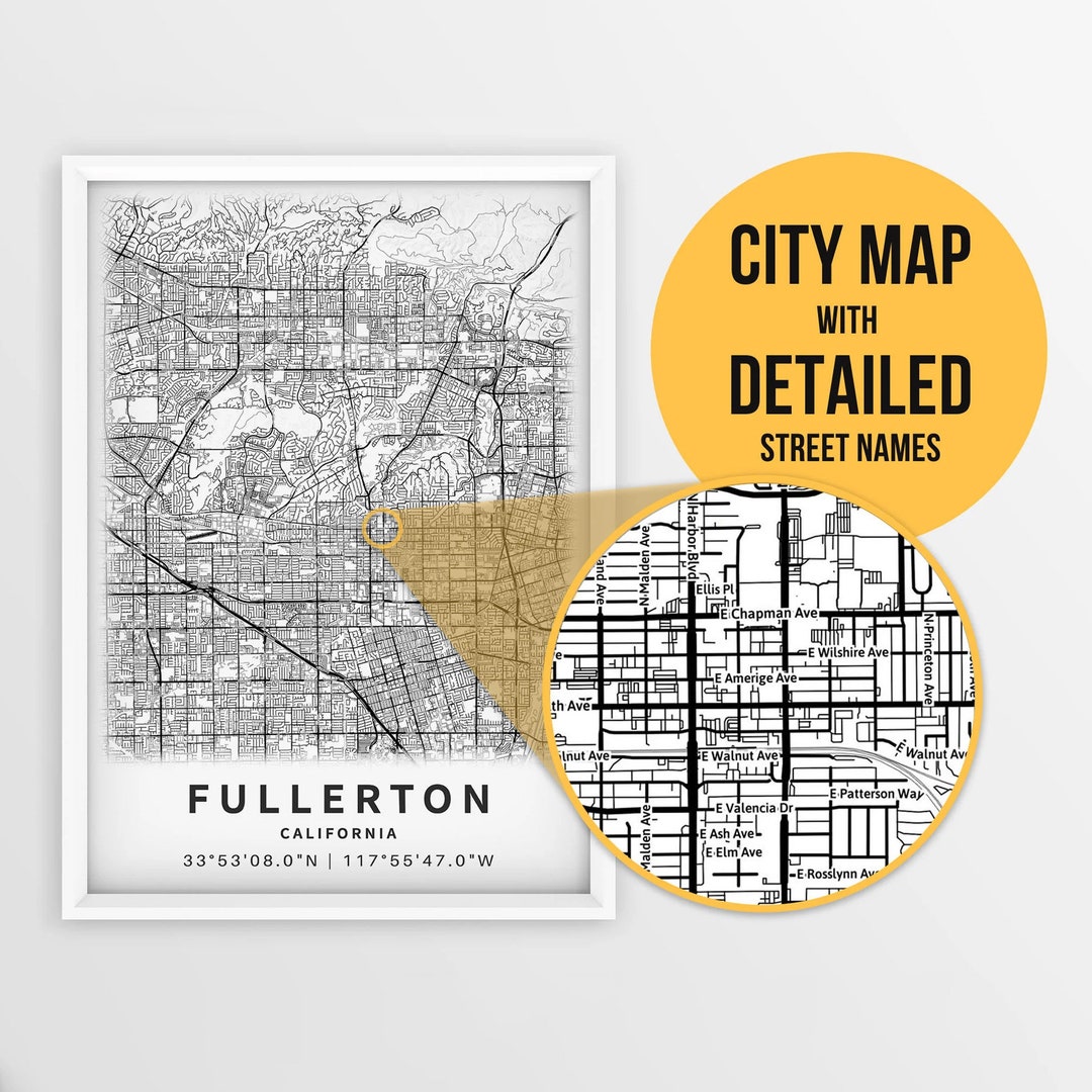 Printable Map of Fullerton California - Il 1080xN.5337806133 Nhyl