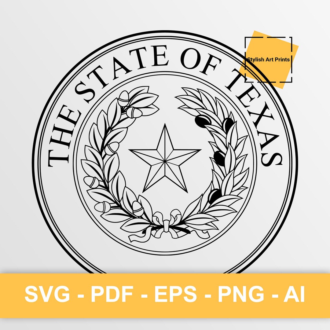 Texas Coat of Arms Vector Clipart (SVG, PNG, PDF), Cutting File ...