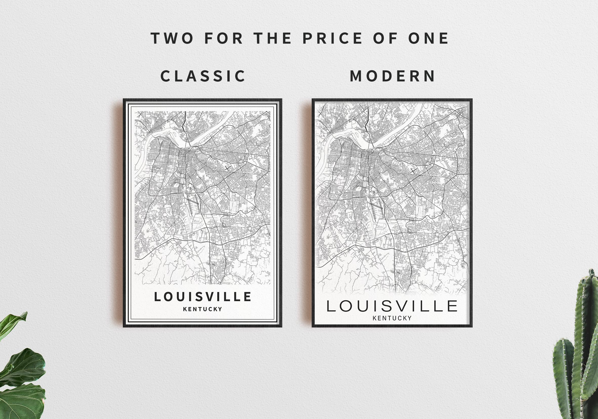 Printable Map of Louisville Kentucky United States Instant | Etsy