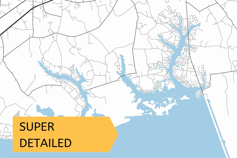 Printable Map of Lake Marion South Carolina United States Etsy