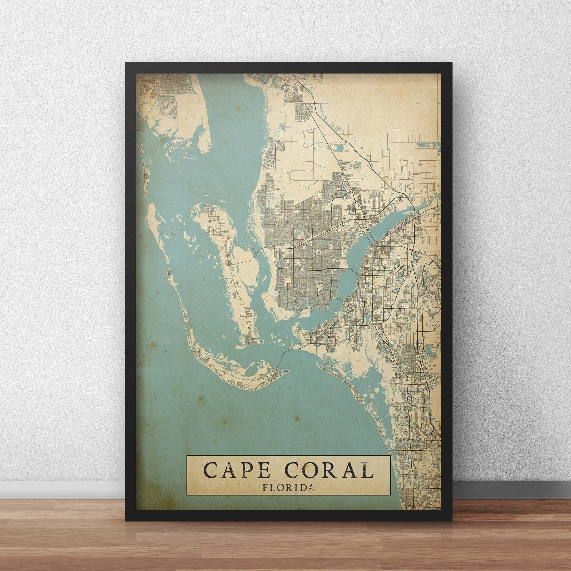 Printable Vintage Map of Cape Coral Florida United States - Etsy