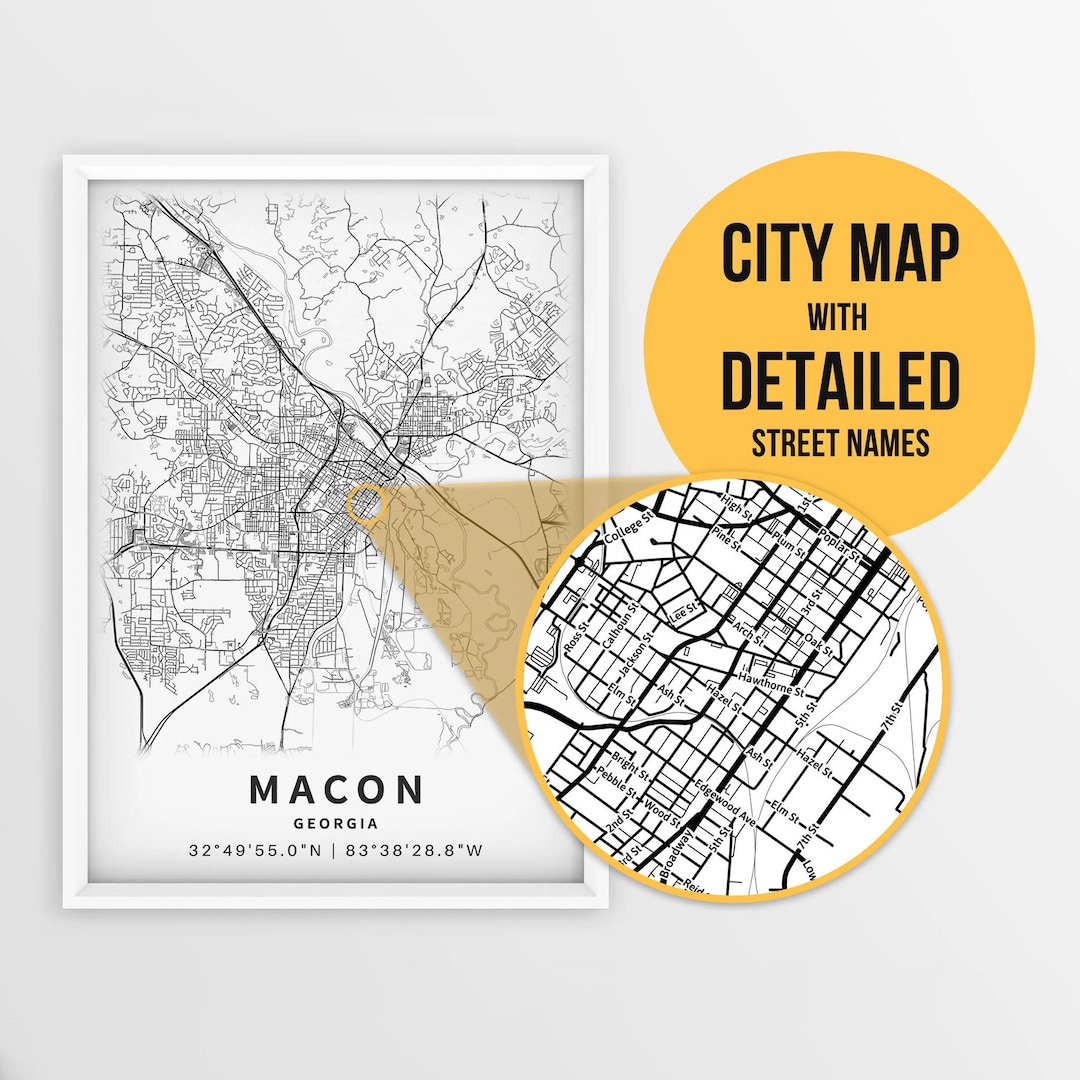 Printable Map of Macon Georgia - Il 1080xN.5294001172 3bm6