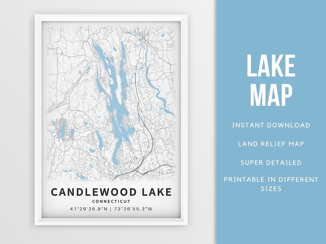 printable-map-of-candlewood-lake-connecticut-united-states-etsy