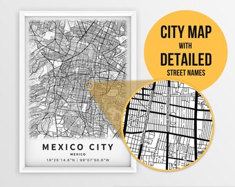Printable Map of Aguascalientes Mexico With Street Names | Etsy