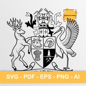 Armoiries du Queensland, Australie Vector Clipart - SVG \ PNG \ PDF \ Téléchargement instantané \ Découpe \ State Sign \ Queensland Crest
