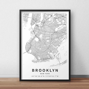 Printable Map of Brooklyn, New York City, USA With Street Names ...