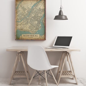 Vintage Style Map Montreal Quebec Canada poster Instant Download Street Map Wall Art Printable Poster image 7