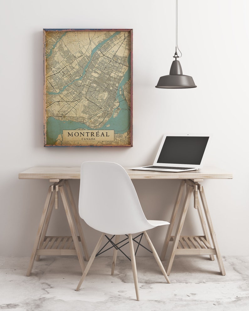 Vintage Style Map Montreal Quebec Canada poster Instant Download Street Map Wall Art Printable Poster image 7