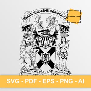 Armoiries de la Nouvelle-Écosse, Canada Vector Clipart - SVG \ PNG \ PDF \ Téléchargement instantané \ Découpe \ Signe de l'État \ Drapeau royal \ Écusson de la Nouvelle-Écosse
