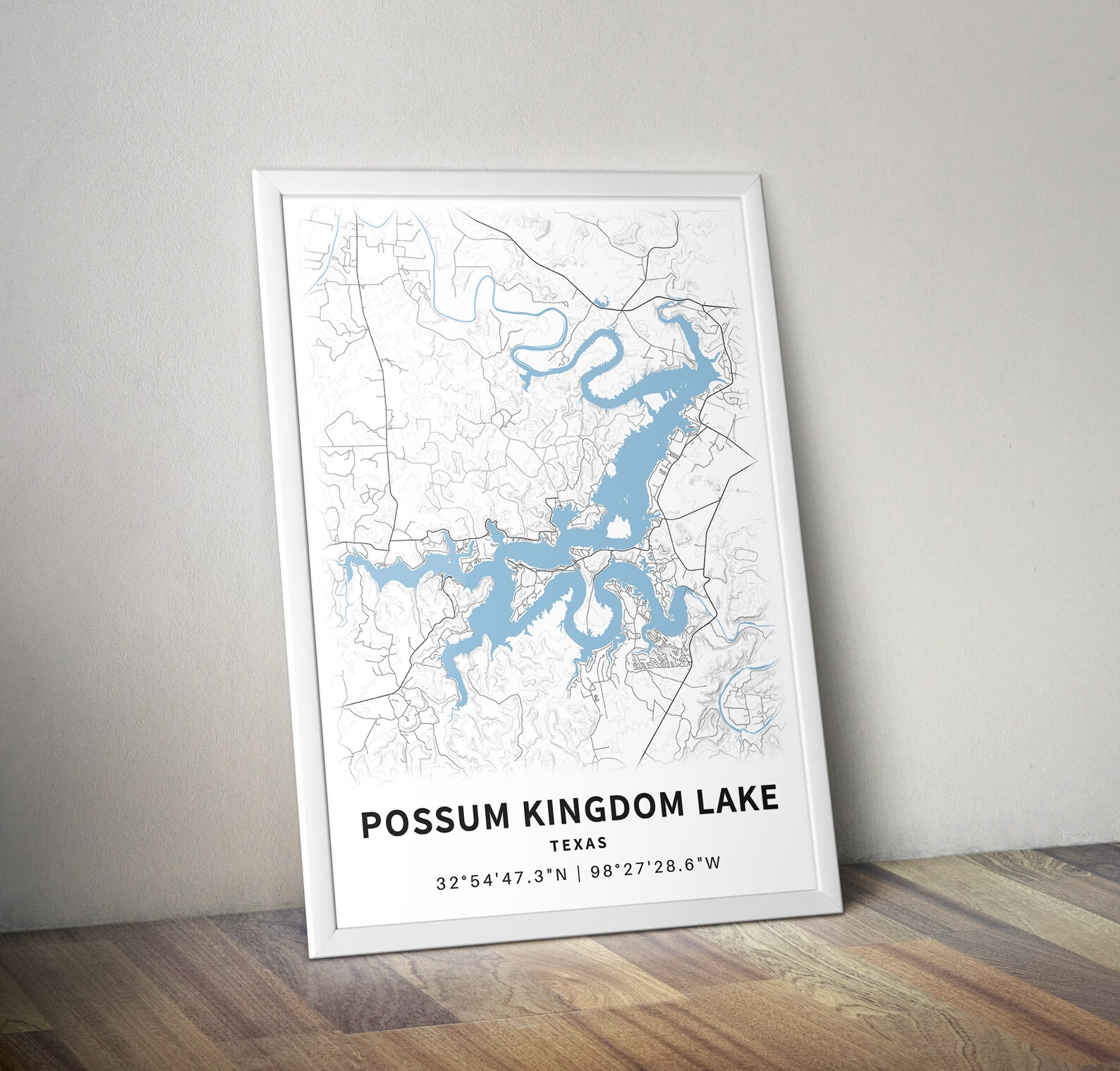 Printable Map of Possum Kingdom Lake Texas United States Etsy