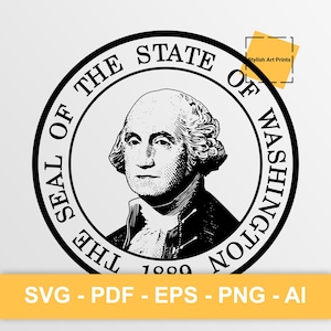 Sceau de l'État de Washington, Washington Vector Clipart - SVG \ PNG \ PDF \ Téléchargement instantané \ Découpe \ Signe de l'État \ Licence commerciale