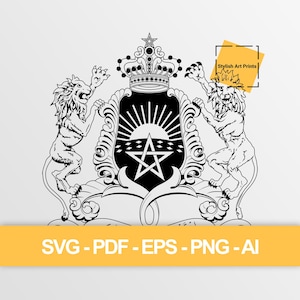 Brasão de Armas de Marrocos em formato vetorial (SVG, PNG, PDF), arquivo de corte para Marrocos — Download instantâneo