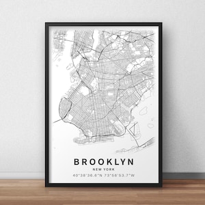 Brooklyn Map with Street Names, Printable New York City Poster (Instant Download) image 5