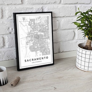 Printable Map of Sacramento California United States - Etsy