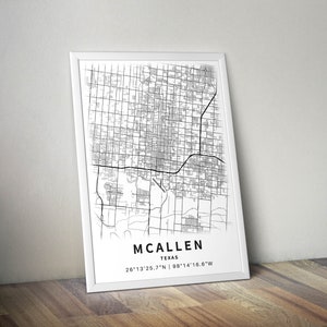 Printable Map of Mcallen, Texas, USA With Street Names Instant Download ...