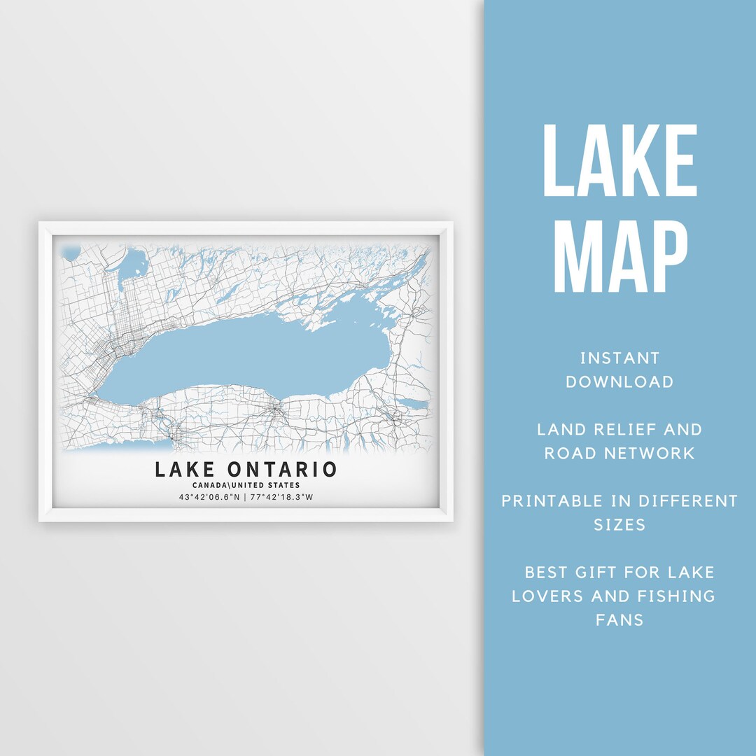 Dynamic Map Of Lakes In Ontario Canada Artwork Concept Dynamic Map Of Lakes In Ontario Canada Artwork Concept