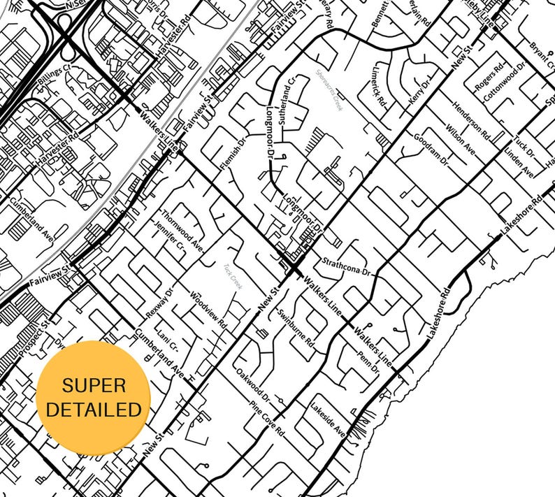 Burlington Ontario Map With Street Names, Printable Burlington City ...