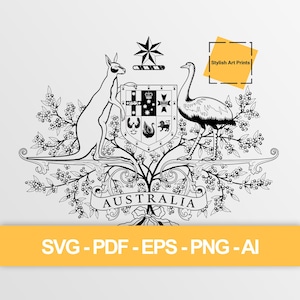 Escudo de armas de Australia en formato vectorial (SVG, PNG, PDF), archivo de corte de Australia — Descarga inmediata