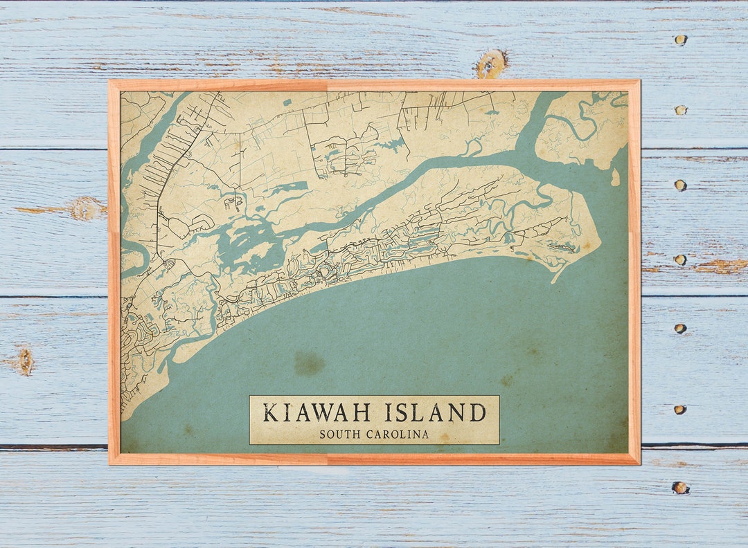 Printable Vintage Style Map of Kiawah Island South Carolina Etsy