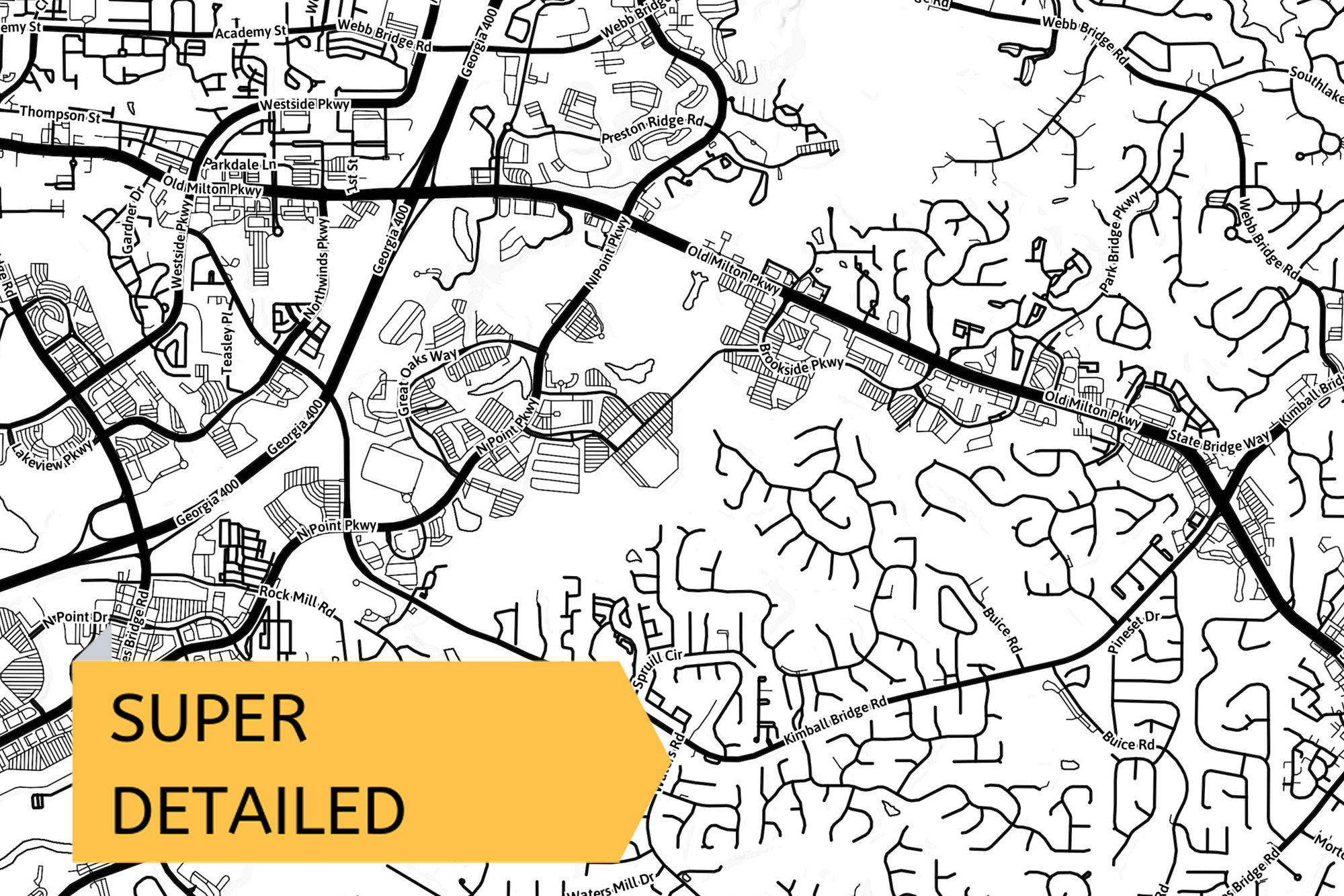 Printable Map of Alpharetta GA United States With Etsy