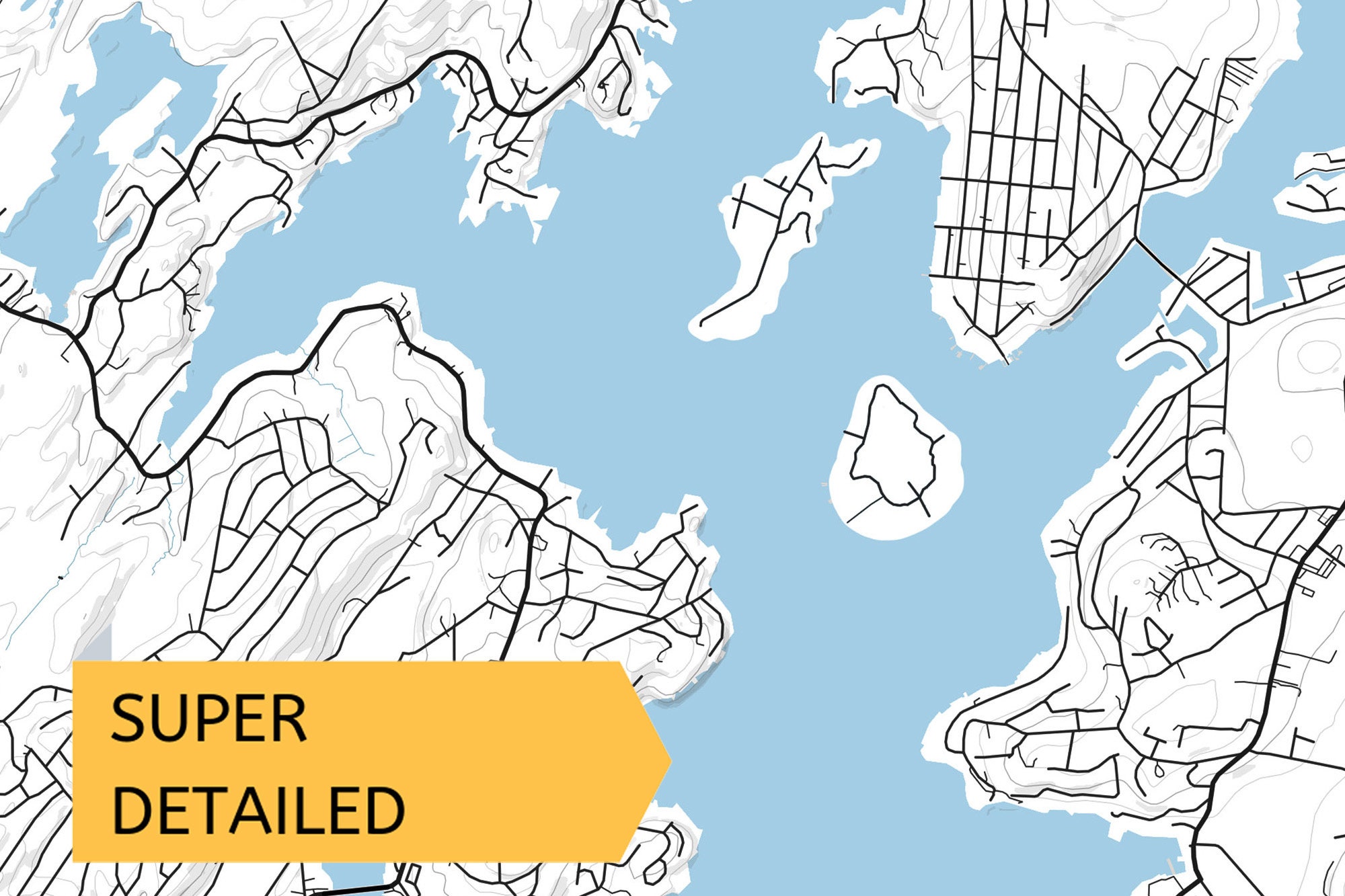 Printable Map of Lake Hopatcong New Jersey United States Etsy