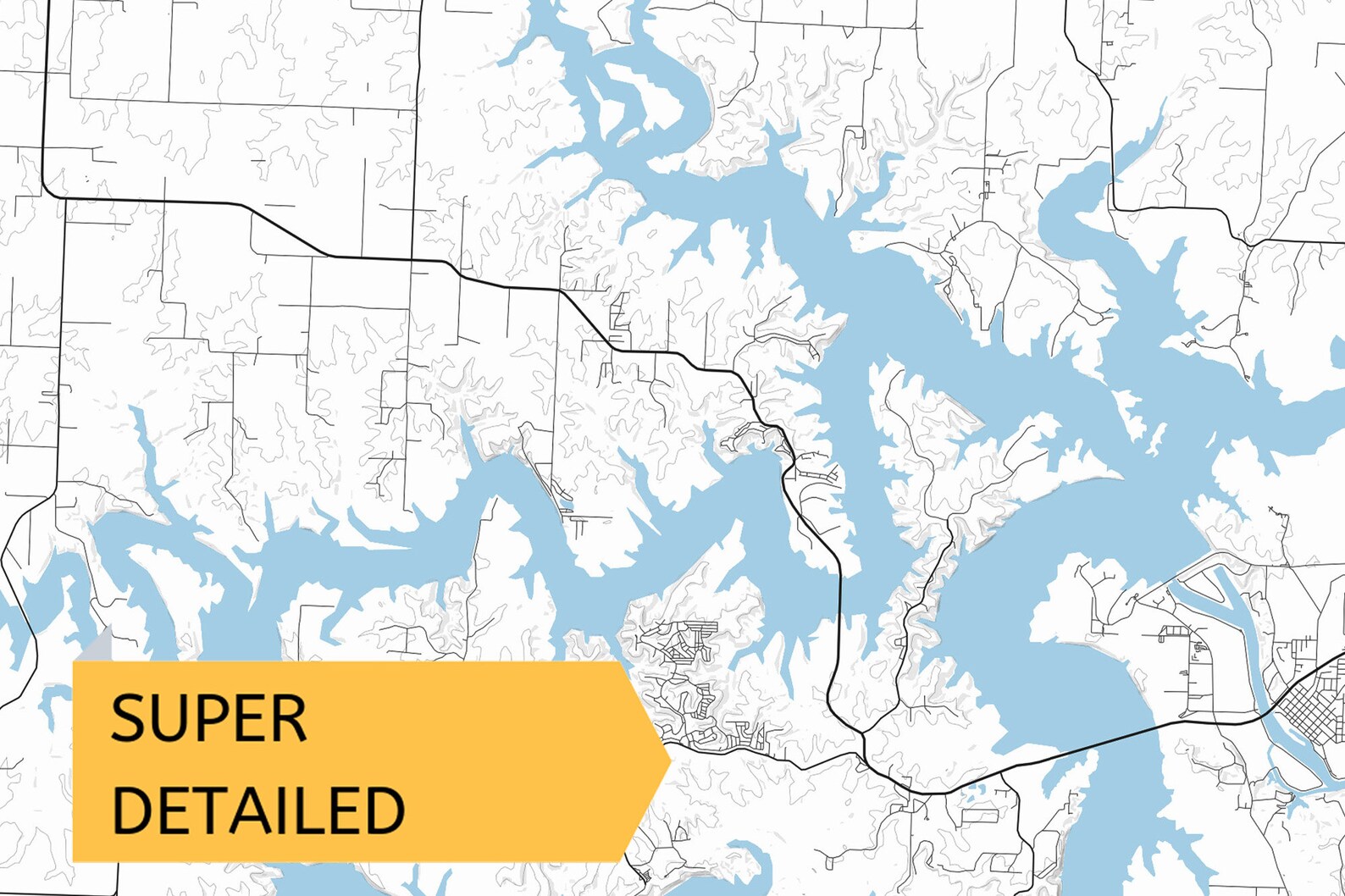 Printable Map of Truman Lake Missouri United States Etsy UK