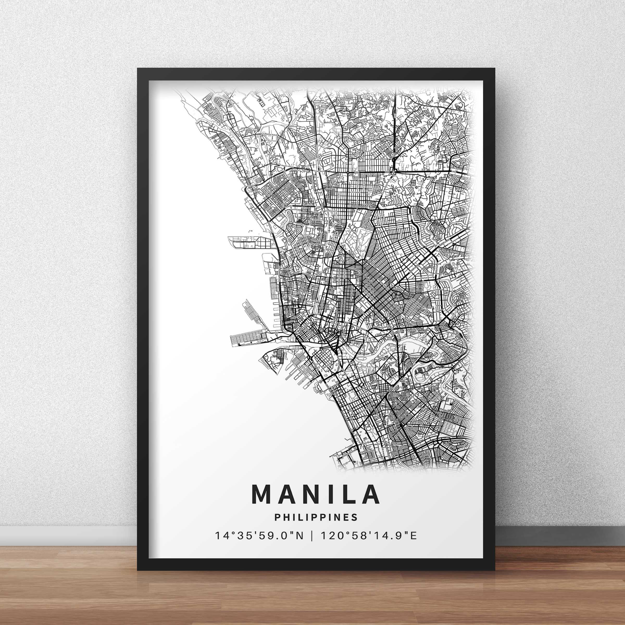 Printable Map of Manila Philippines Maynilà Map With Street - Etsy UK