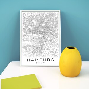 Printable Map of Hamburg, Germany Instant Download City Map Wall Art - Etsy