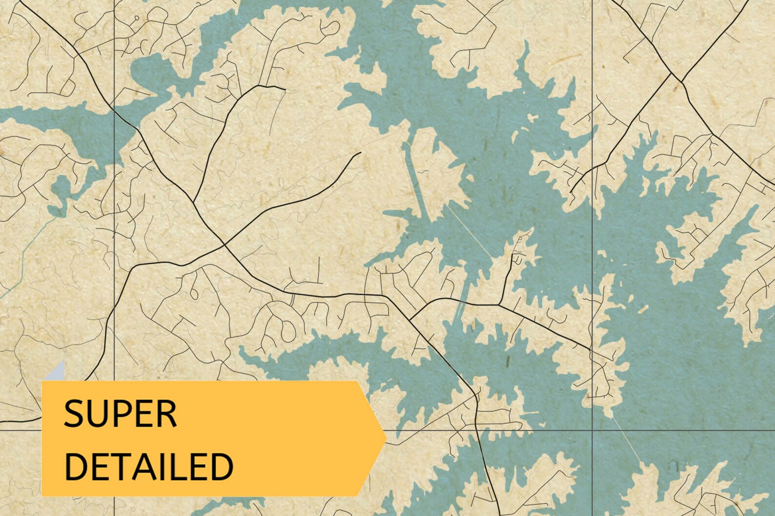 Vintage Style Map of Lake Anna Virginia USA Instant Download Etsy