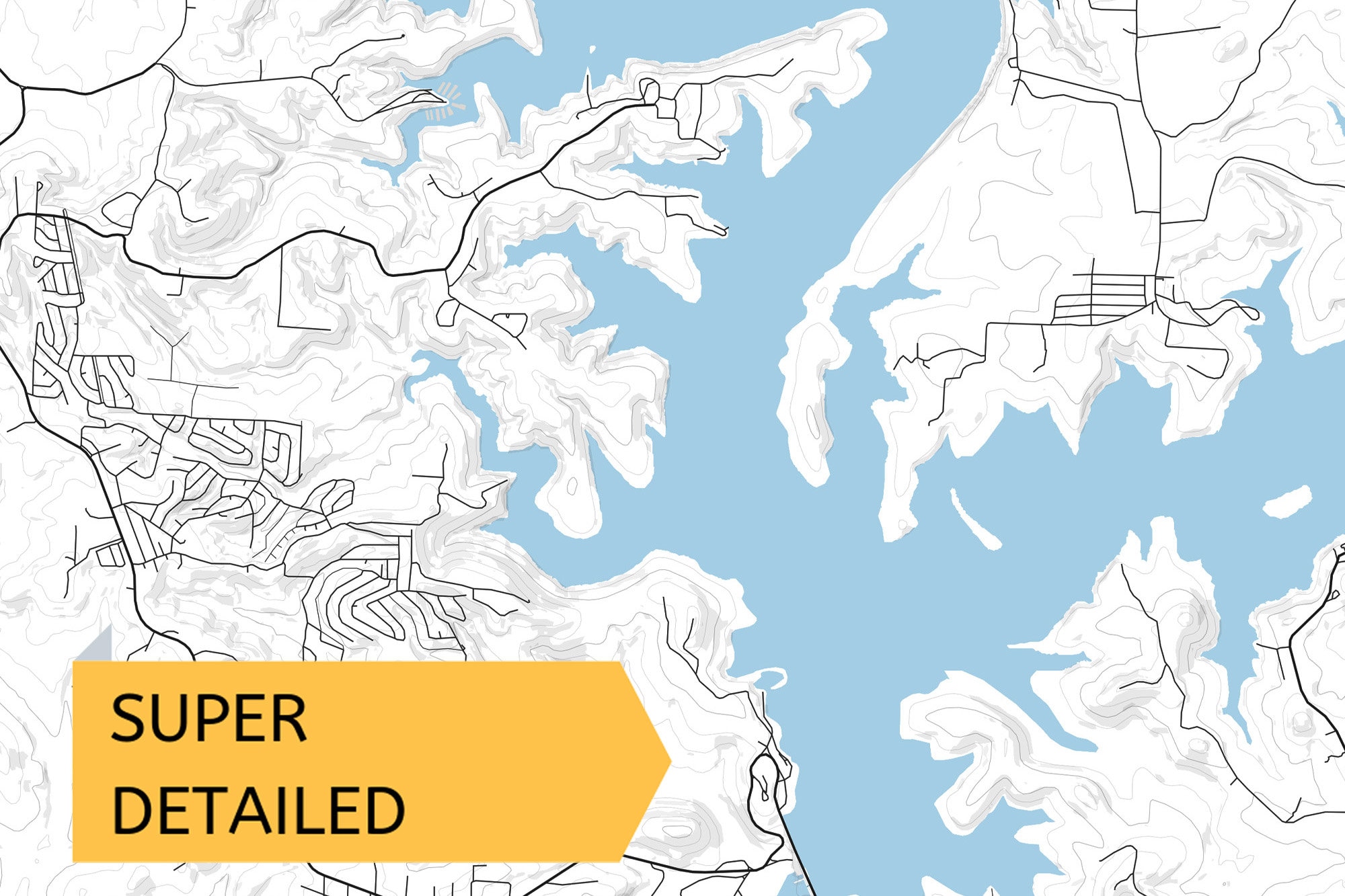 Printable Map of Norfork Lake Arkansas United States Etsy