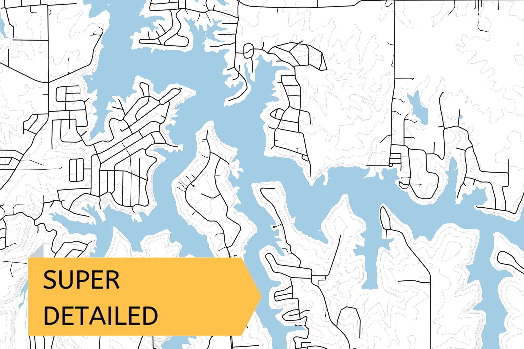 Printable Map of Lake of Egypt Illinois United States Etsy