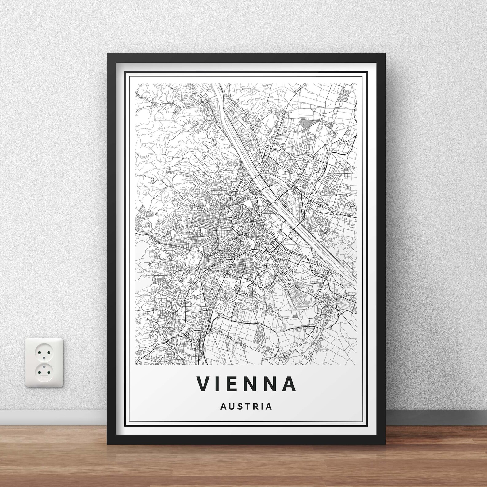 Printable Map of Vienna Austria Instant Download City Map Etsy