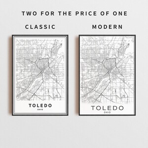 Printable Map of Toledo, Ohio OH, United States Instant Download City ...
