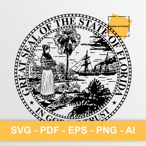Florida State Wappen, Florida Vektor Clipart - SVG PDF - PNG - Datei - Download - Schneidebrett - Zeichen