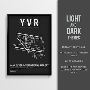 YVR Vancouver International Airport Poster - Instant Download \ Airport Map \ Gift Idea \ Wall Art \ British Columbia Travel \ Printable