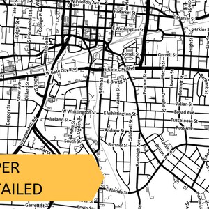 Printable Map of Greensboro NC North Carolina United States - Etsy