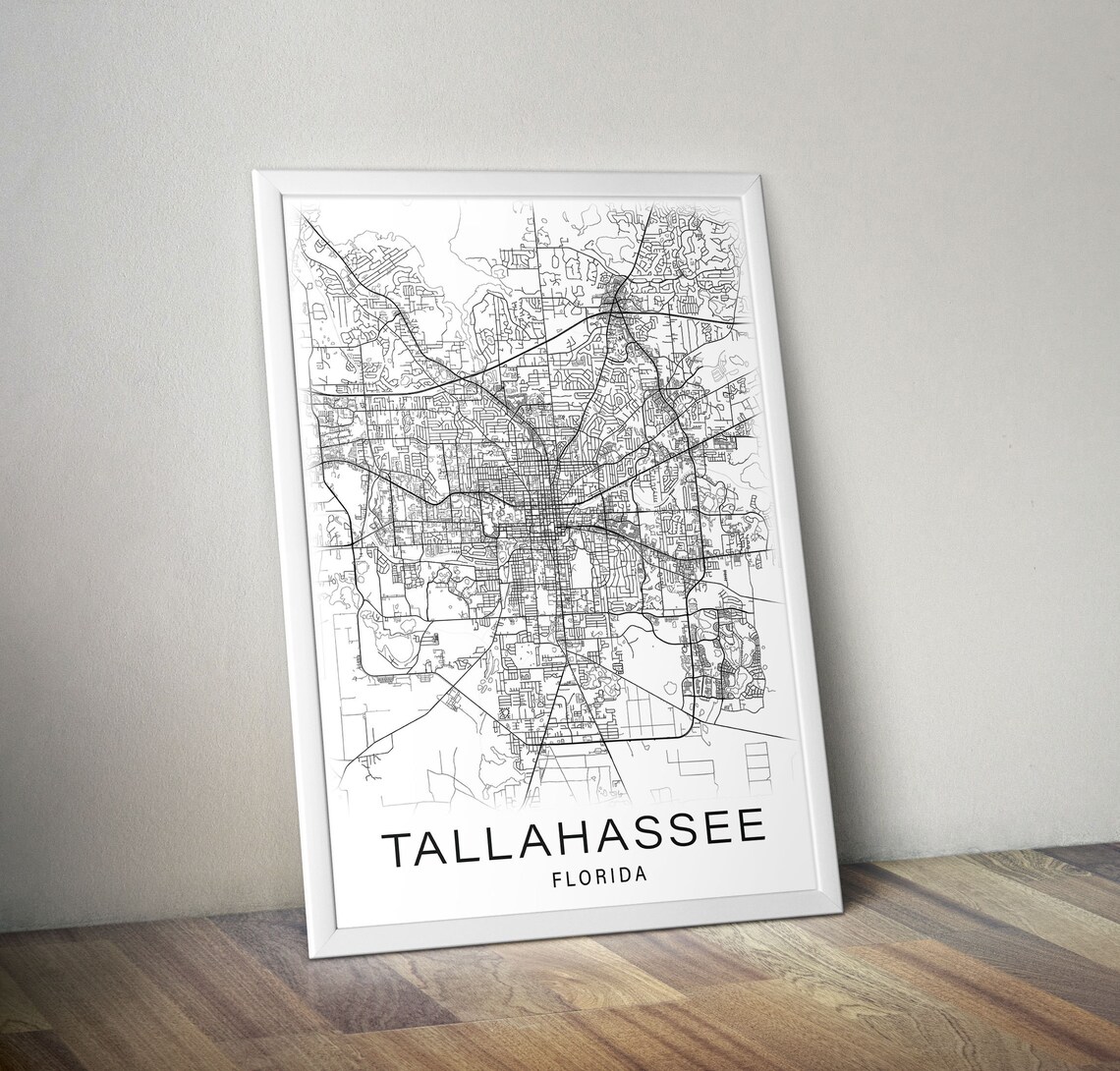 Printable Map of Tallahassee Florida United States Instant | Etsy