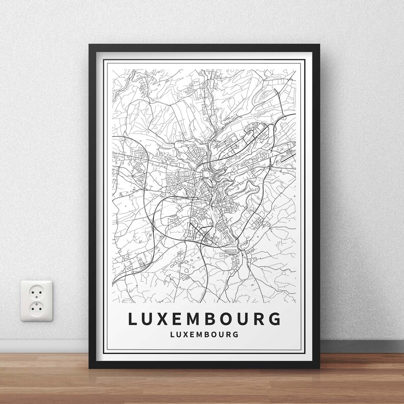 Printable Map of Luxembourg City Street Road Instant | Etsy