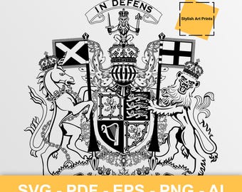 Scotland Coat of Arms Vector Clipart (SVG, PNG, PDF), Scotland Cutting File — Instant Download