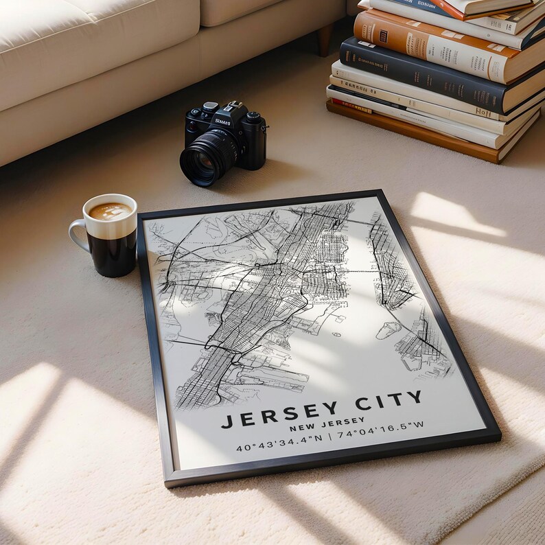 Jersey City, New Jersey Map With Street Names, Printable Jersey City ...
