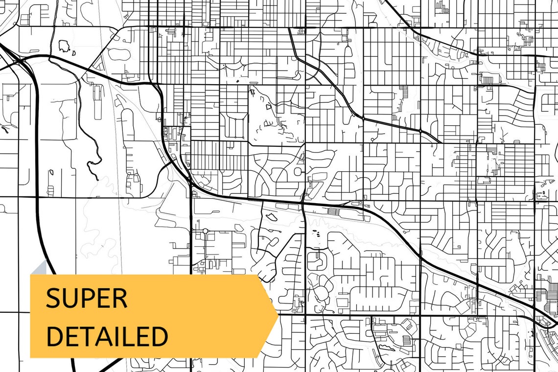 Printable Map of Lincoln Nebraska NE USA Instant Download - Etsy
