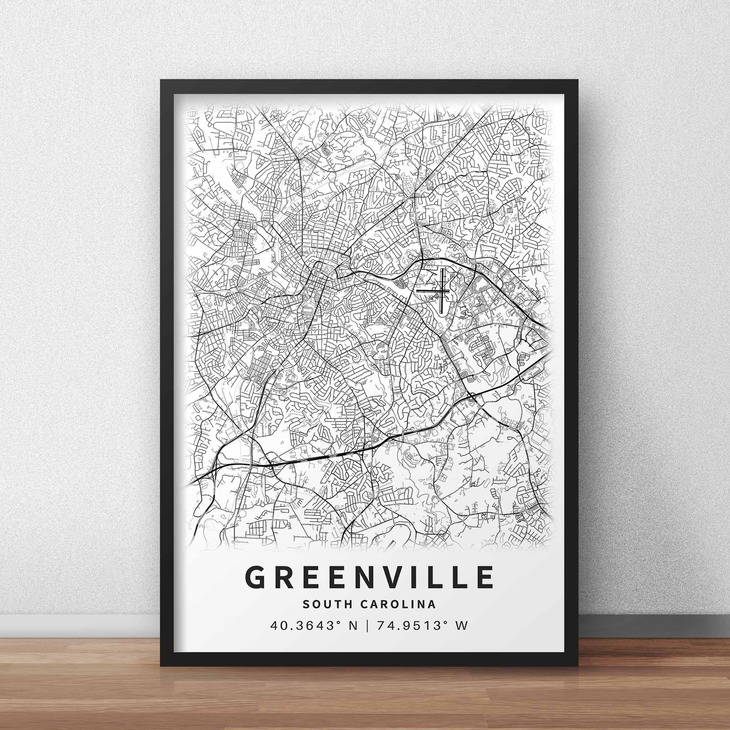 Greenville South Carolina Map With Street Names, Printable Greenville