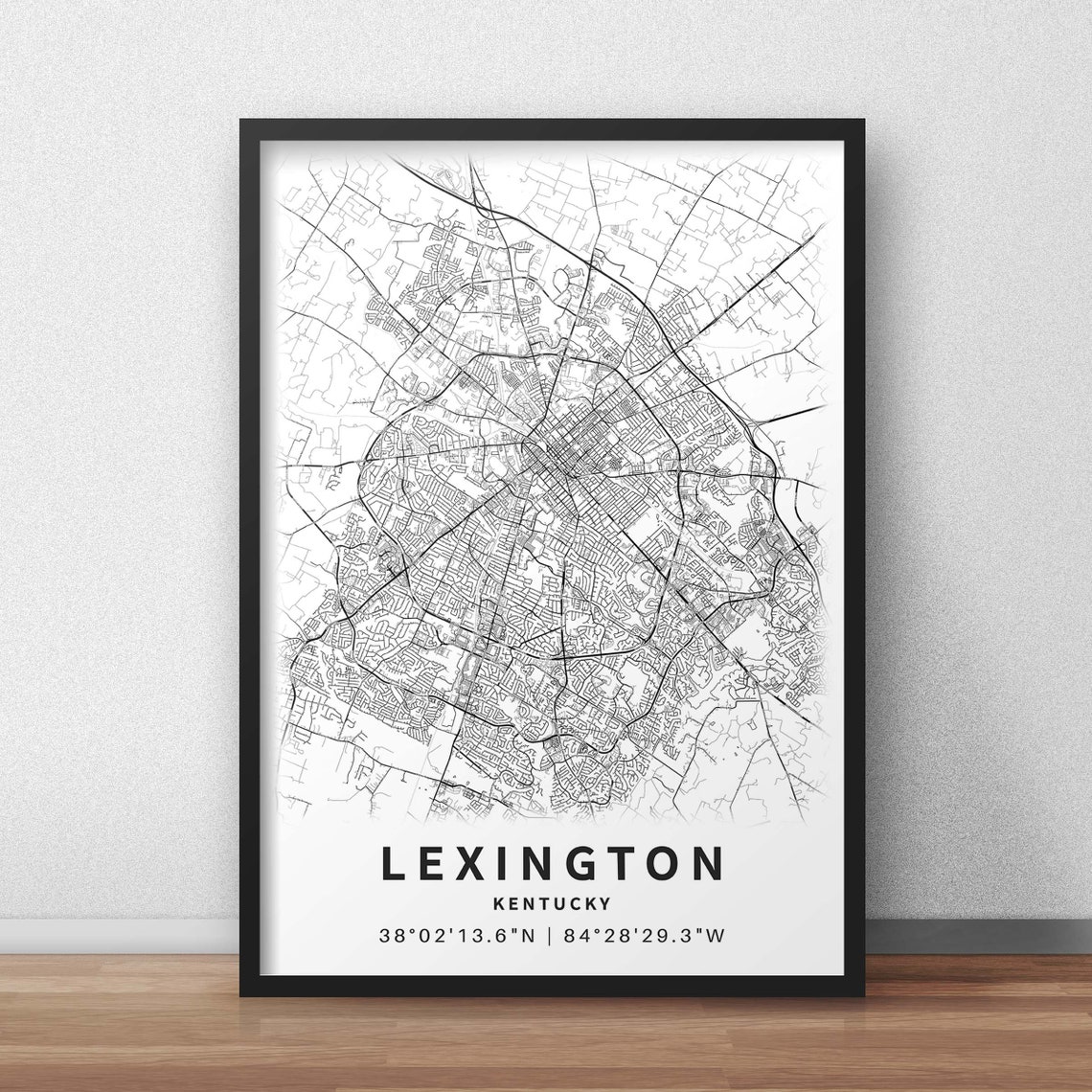 Printable Map of Lexington Kentucky United States With | Etsy