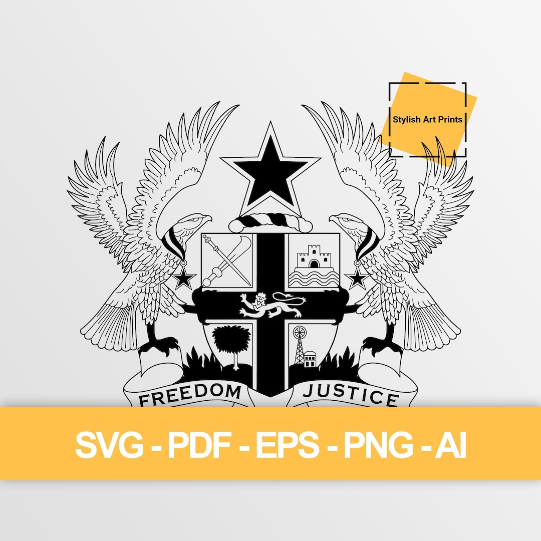 Ghana Coat Of Arms Vector Clipart SVG PNG PDF Ghana Cutting File ghana-coat-of-arms-vector-clipart-svg-png-pdf-ghana-cutting-file